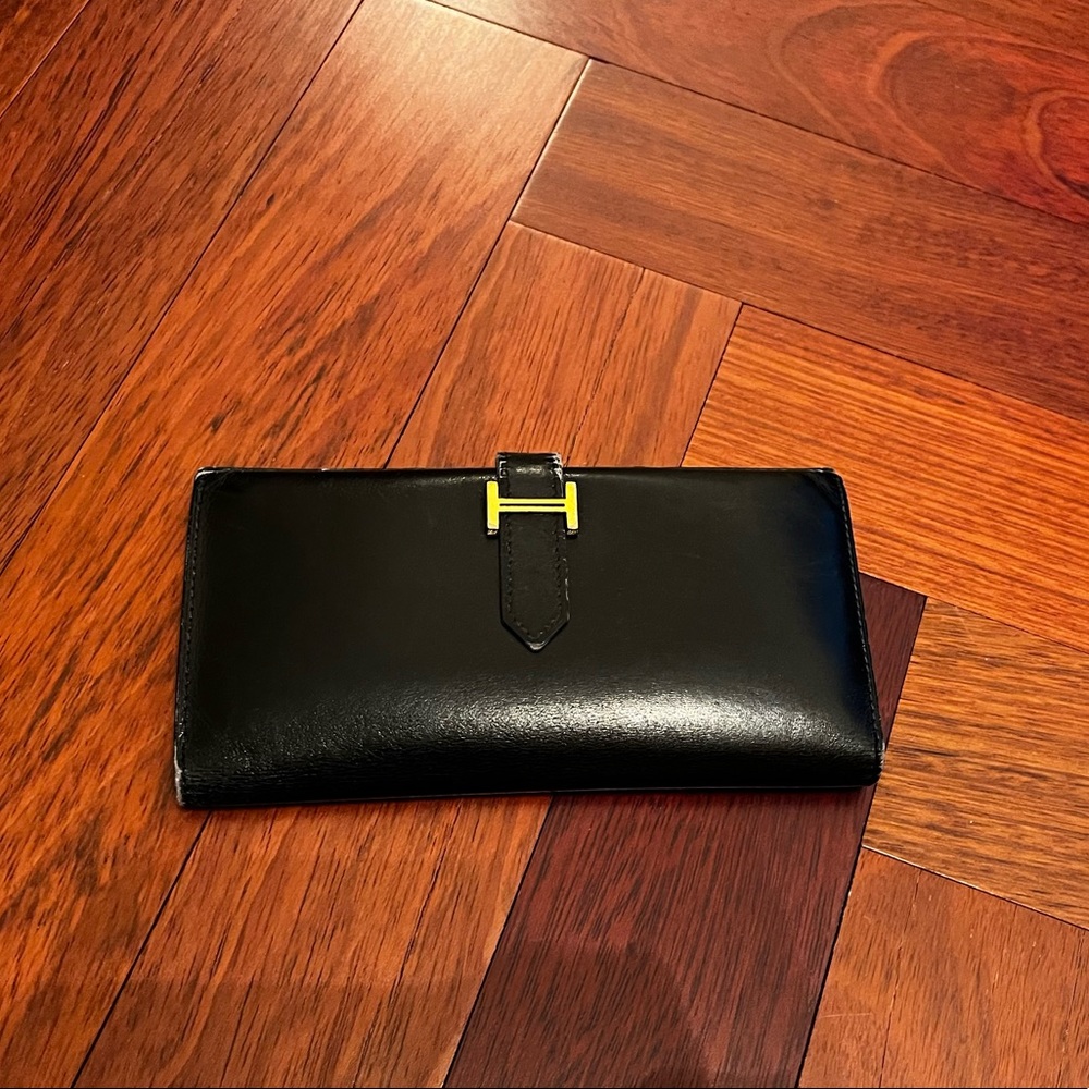 Hermes Black Leather Wallet
